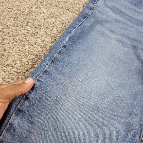 Levis 505 Jeans Mens 36x32 Regular Straight Denim Dark Wash Read - Picture 2 of 6